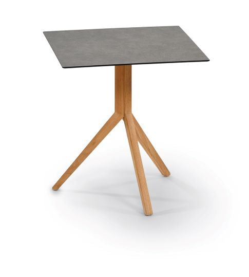 Trio Bistrotisch 70x70cm, Teak, HPL marmor schwarz