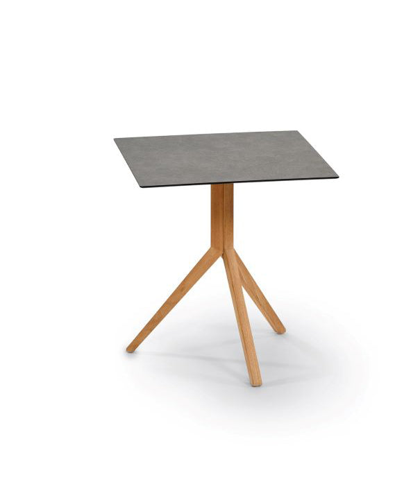 Trio Bistrotisch 70x70cm, Teak, HPL marmor schwarz