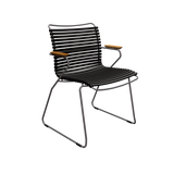 CLICK Sessel, Stahl/Lamellen schwarz, Bambus-Armlehnen