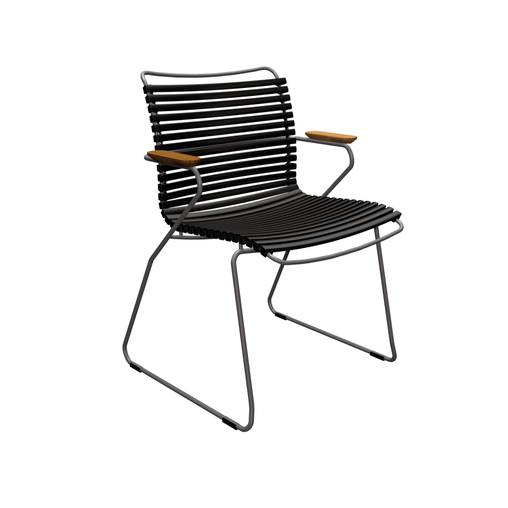 CLICK Sessel black mit Bambus Armlehne