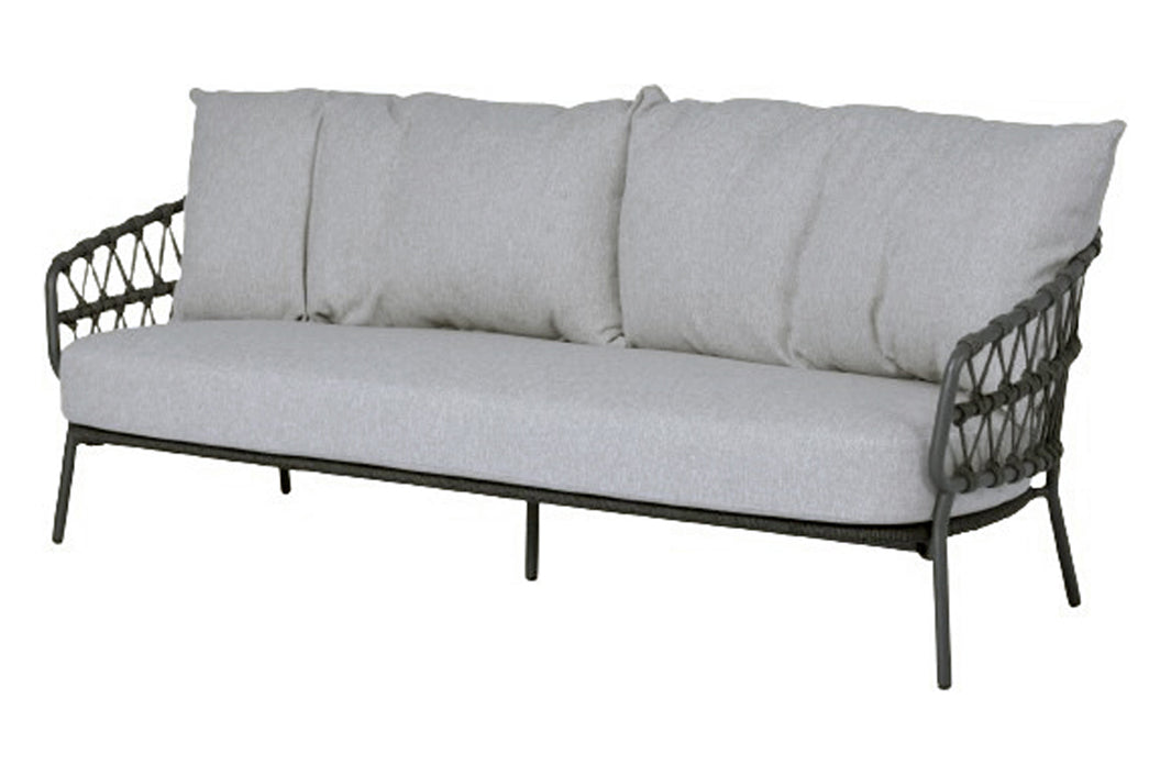 Sumba Living 3er Sofa Geflecht anthrazit inkl. Sitzkissen