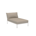 LEVEL 2 Chaiselounge Alu weiß / Sunbrella ash