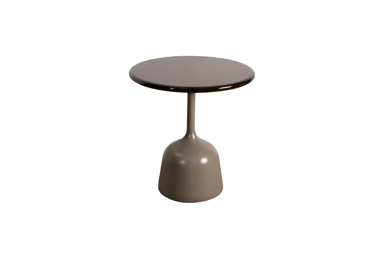 GLAZE Beistelltisch Alu taupe mit glossy Platte Ø 45 cm