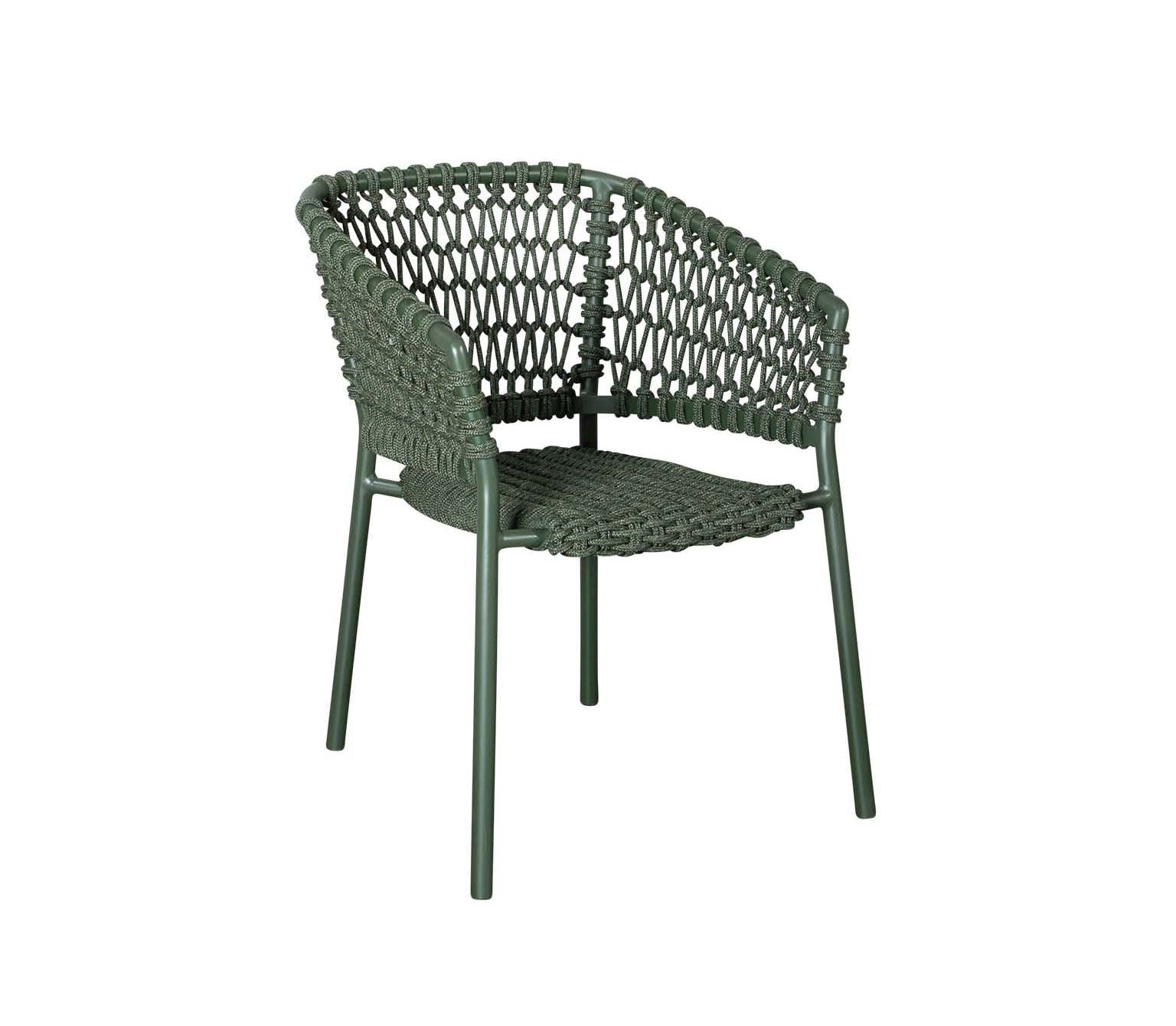 Ocean Dining Stapelsessel Dark green Cane Line Softrope inkl. Kissensatz