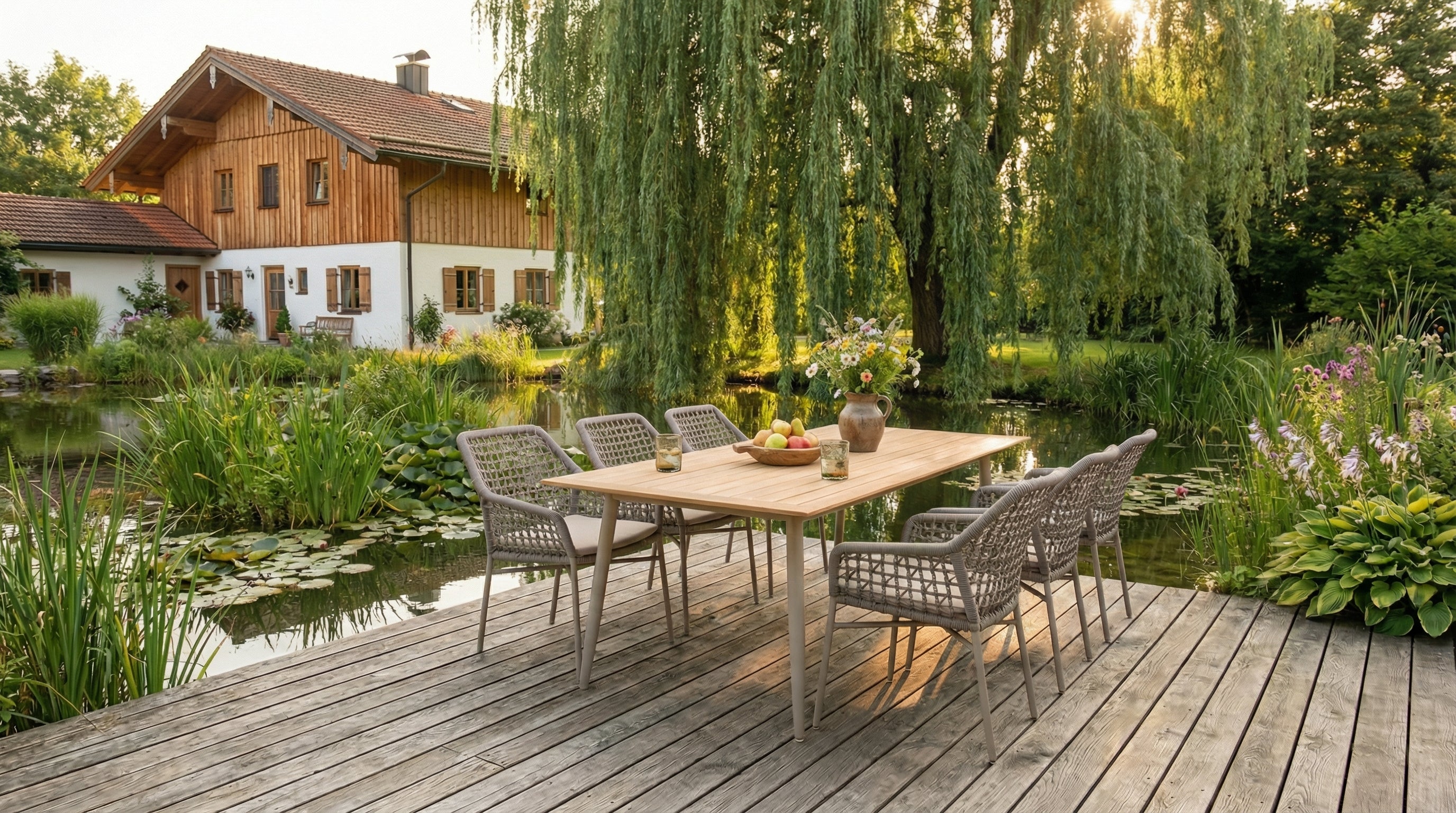 Faro ROPE Stapelsessel, Alu  beige, Rope Honey