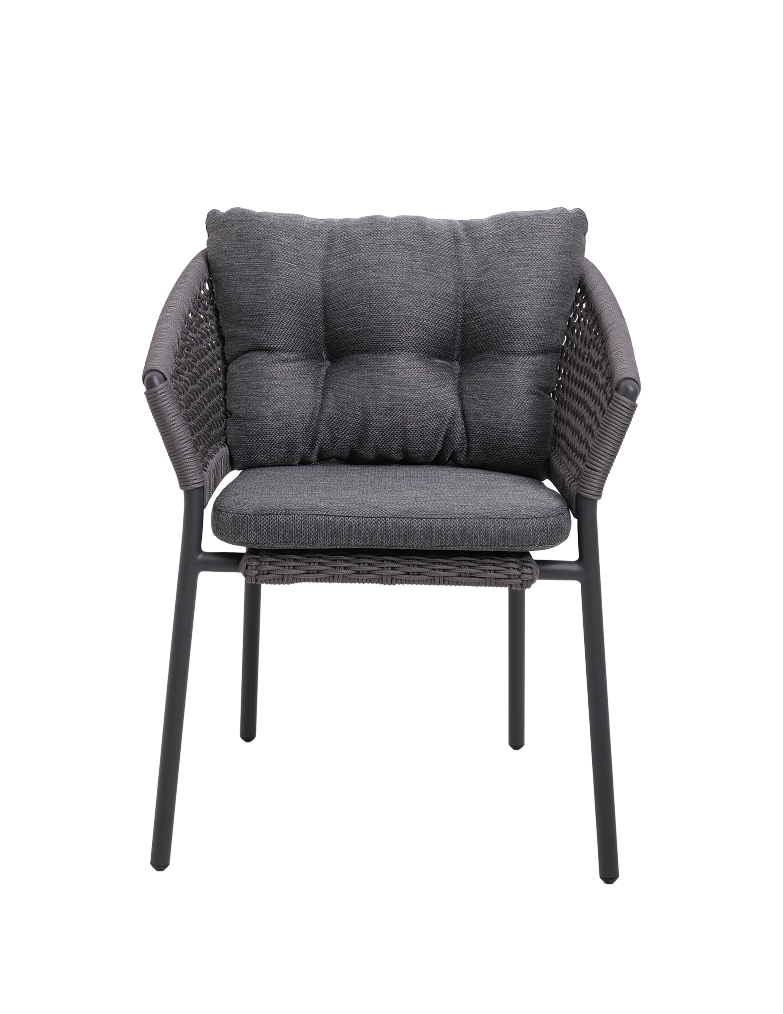 Pacific Stapelsessel Alu anthrazit mit Rope platin inkl Kissen