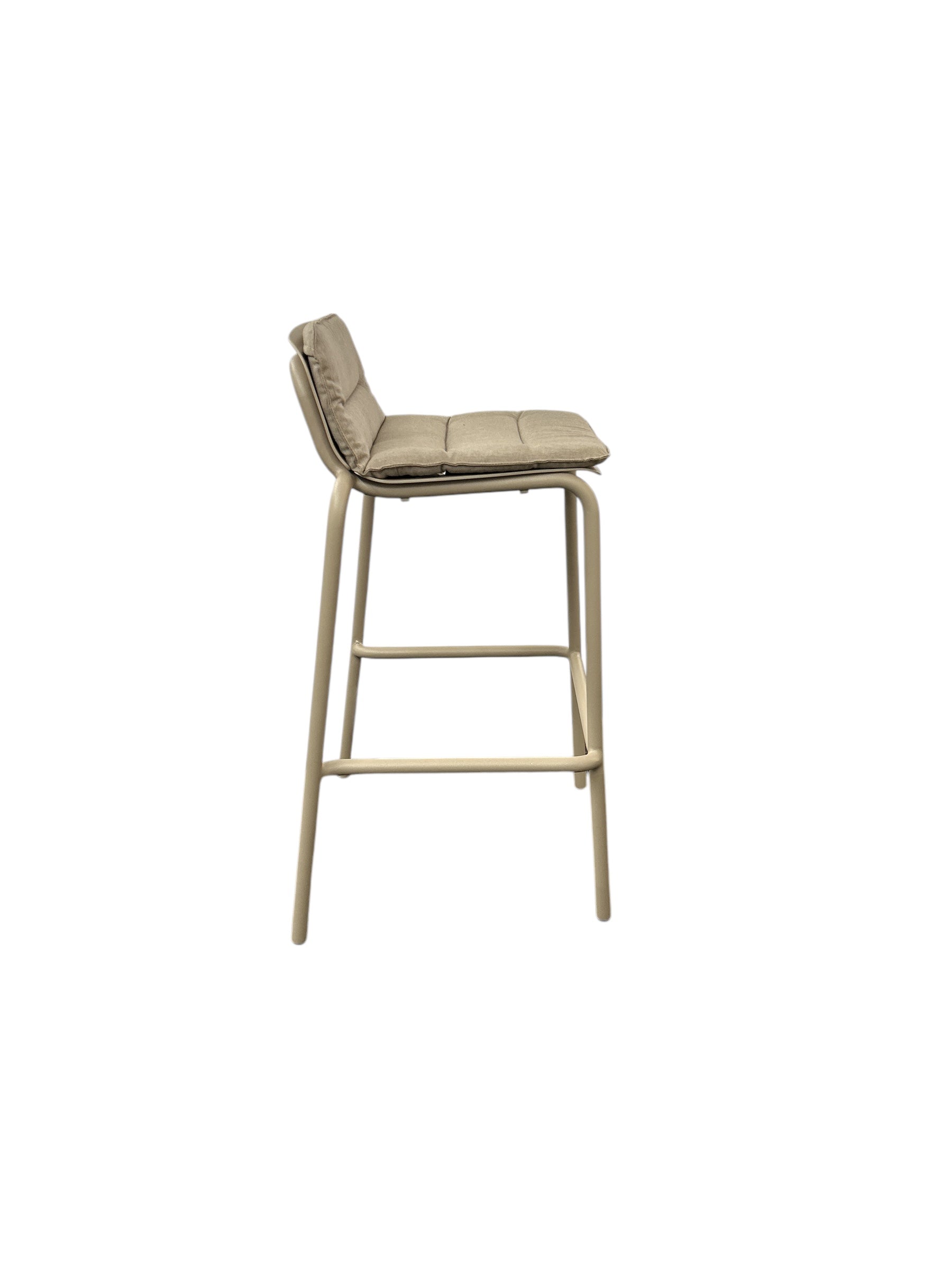 VAPIO Barstuhl perlbeige mit Sitzkissen Panama lino