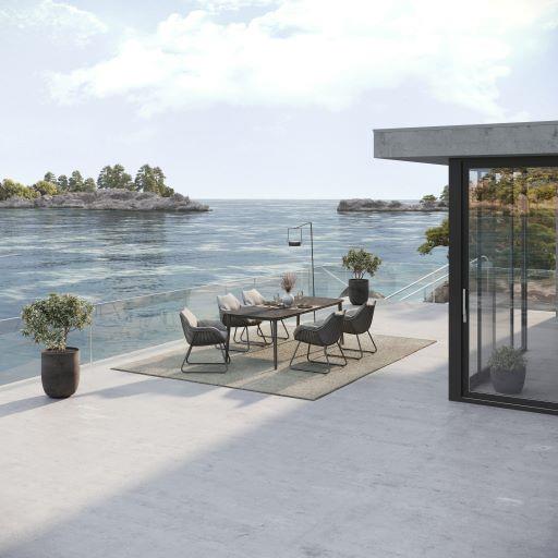 CHILL Dining Sessel Alu anthrazit / inkl. Polster Calcutta white grey
