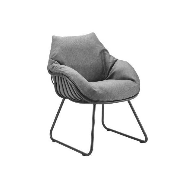 CHILL Dining Sessel Alu anthrazit / inkl. Polster Calcutta white grey