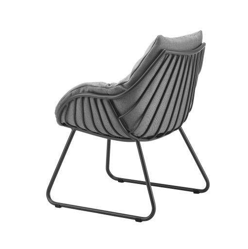 CHILL Dining Sessel Alu anthrazit / inkl. Polster Calcutta white grey