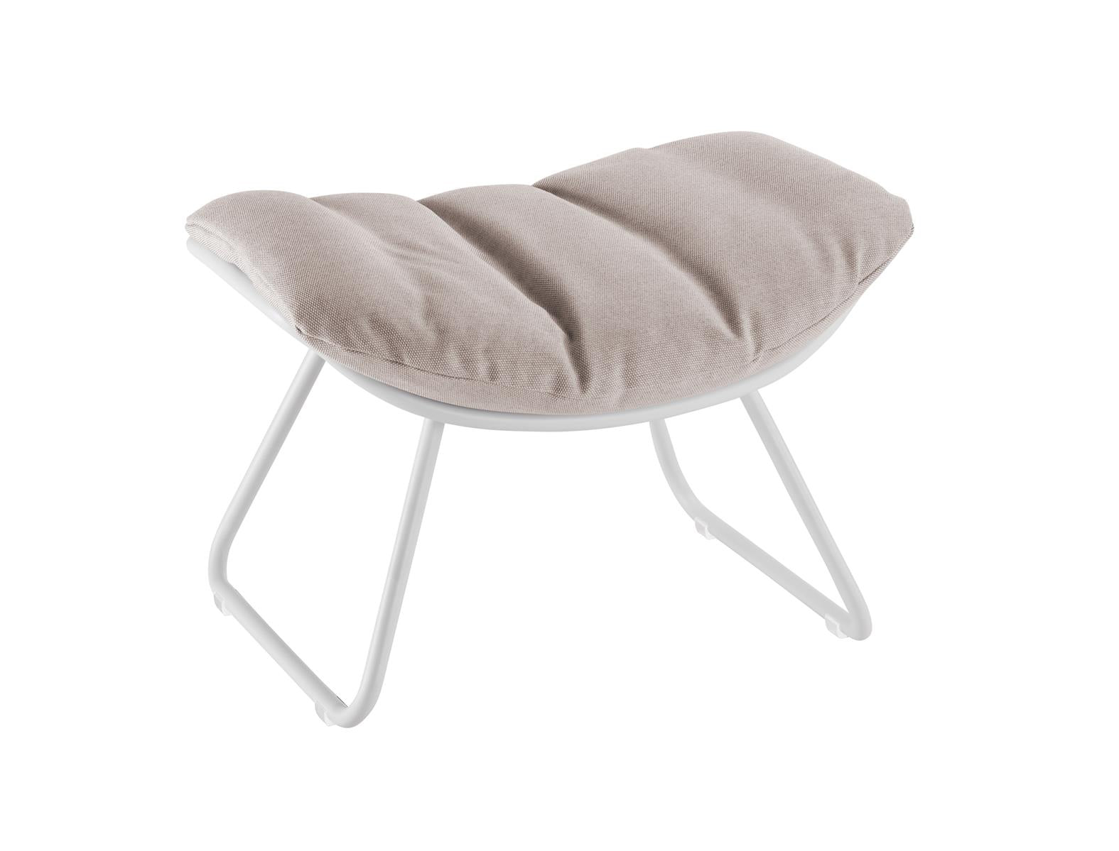CHILL Lounge Hocker Alu white / inkl. Polster Cloud cream