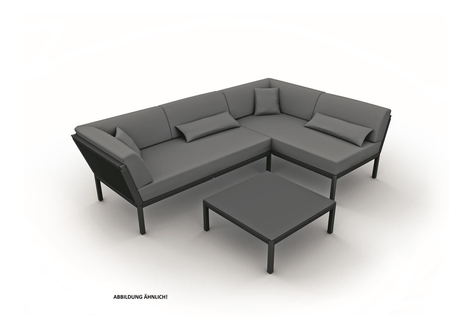CLUB Lounge Kombination - Alu String-Flex anthacite inkl. Bombay Kissen
