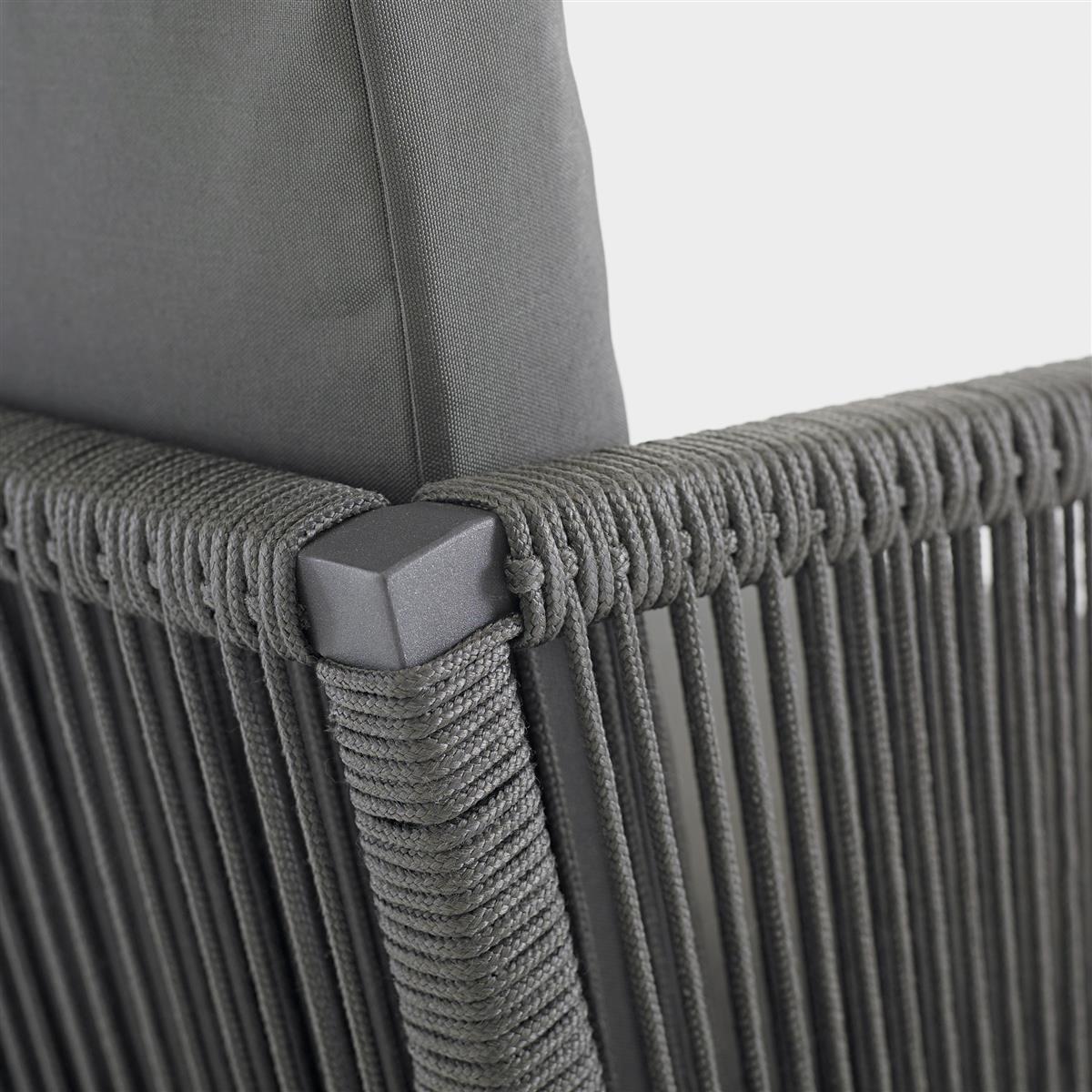 CLUB Stapelsessel - Alu String-Flex anthacite inkl. Kissen Bombay light grey