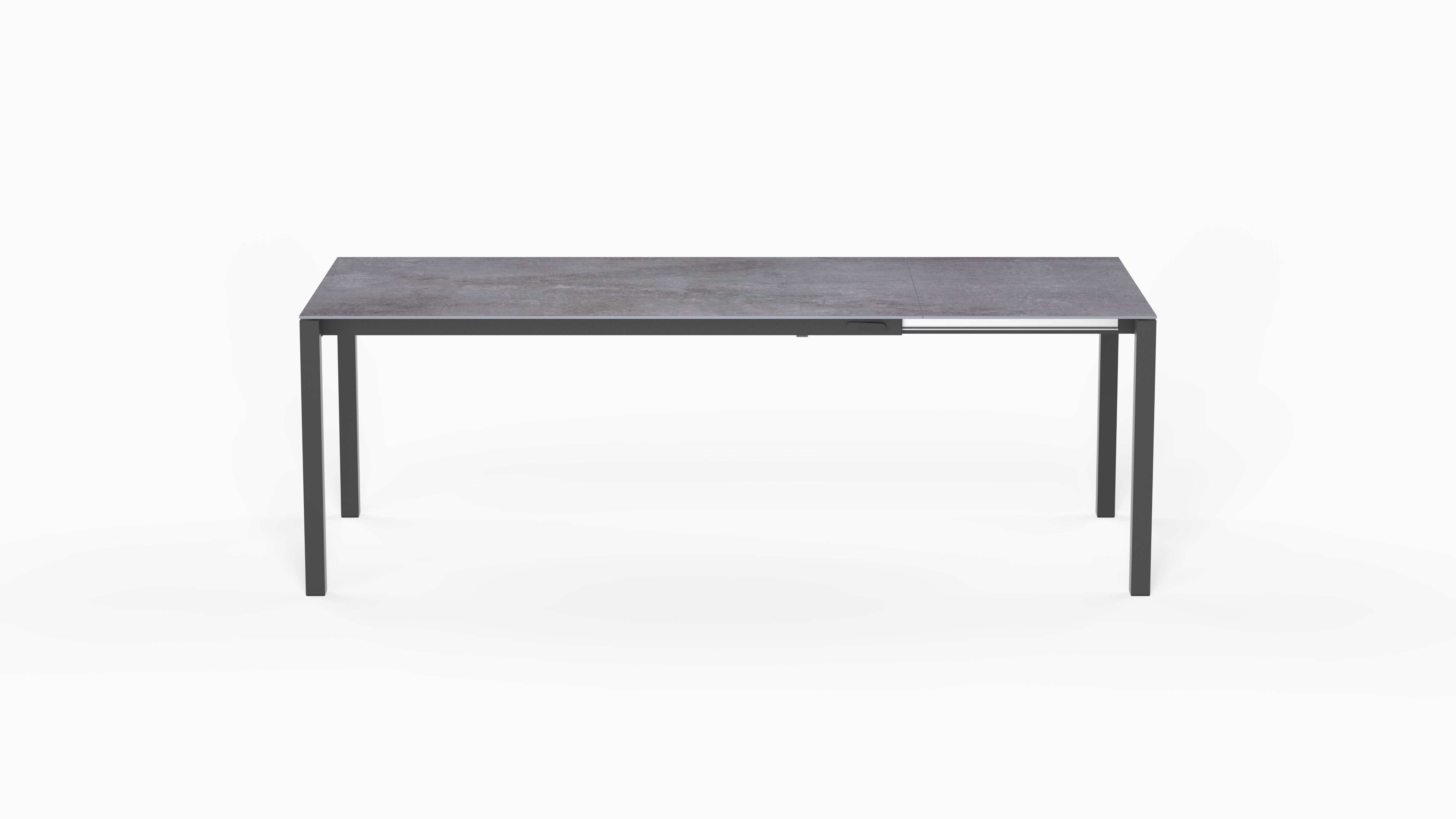 Fantale Tisch 160/220x95 Gestell Alu anthrazit mit Dekton Platte Soke