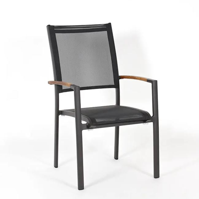 Kreta Comf. Highback Teak-AL Alu anthrazit/Batyline antr.