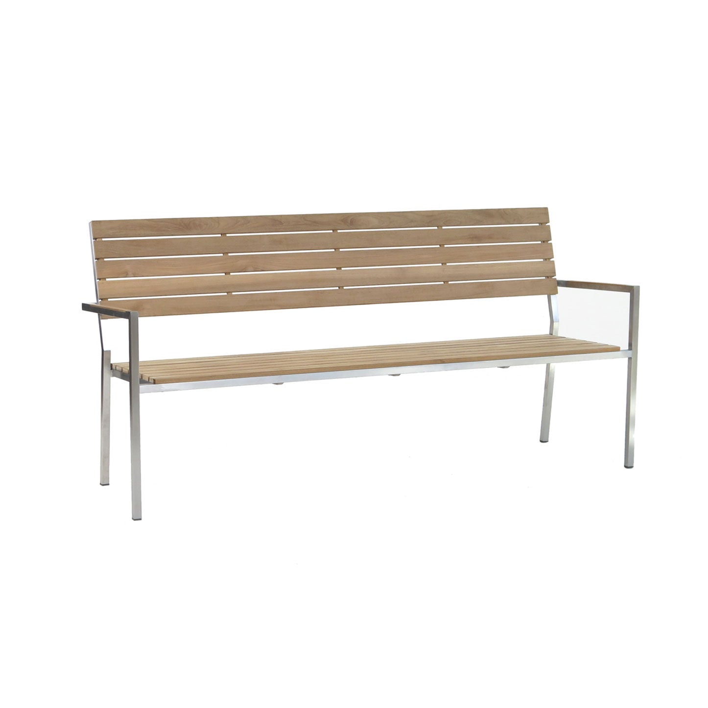 Linear Bank mit Arm- und Rückenlehne