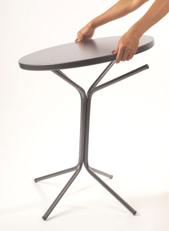 PIX Metall Beistelltisch Ø 60 cm mit Höhe 70 cm graphit