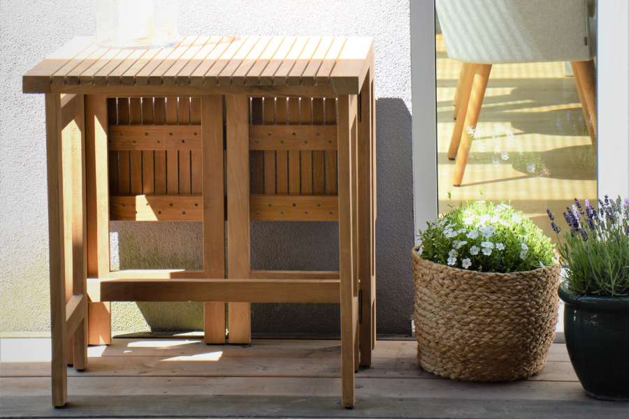 SAMOA Klapptisch Teak massiv, beidseitig abklappbar 100 x 70