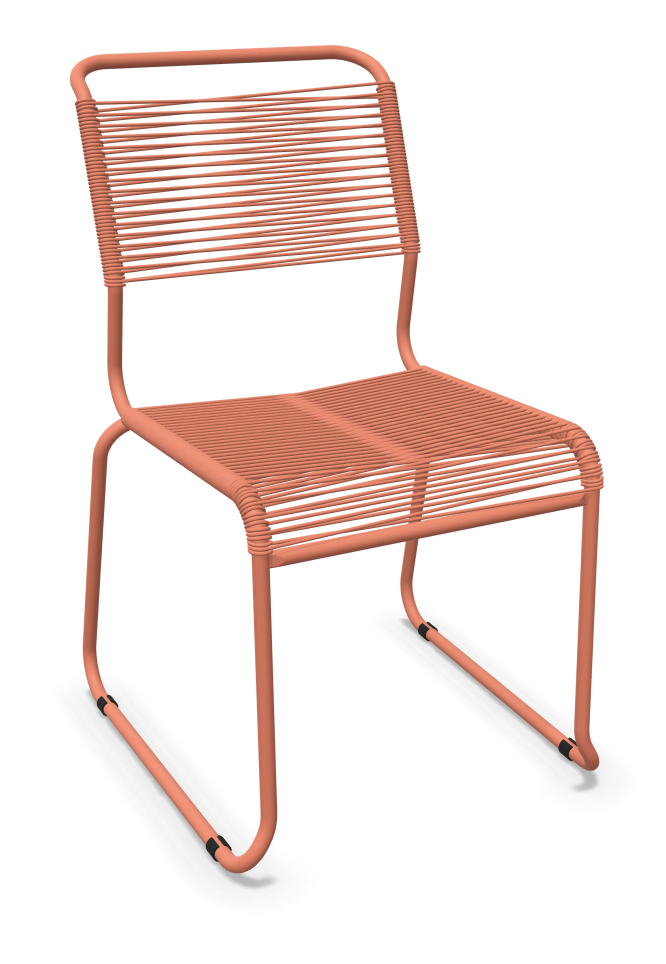 Säntis Spaghetti Stuhl mit Kufen terracotta