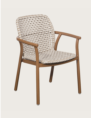 Lia Stapelsessel Teakholz Rope sand/beige
