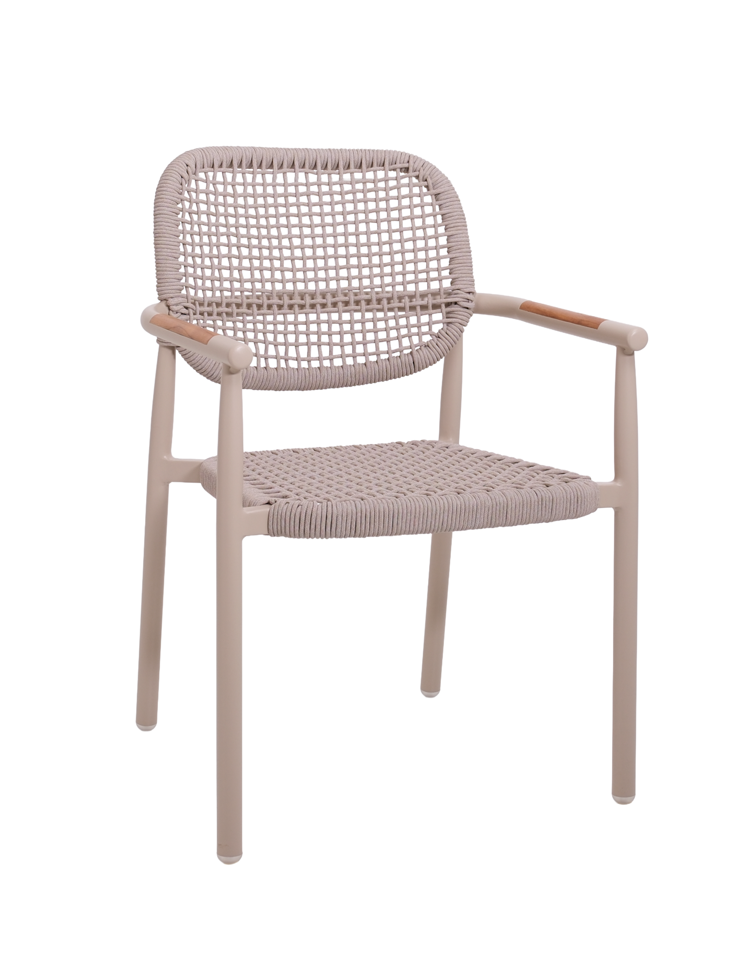 Sole Stapelsessel, Alu beige, Rope sand