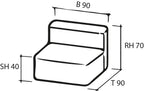 Mare Mittelmodul M 90 x 90 cm