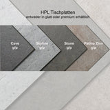 Scandic Esstisch HPL rechteckig Aluminium