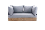 Anna 2er Sofa - rec.Teakholz 160x80 inkl. Premium Kissen nature grey