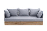 Anna 3er Sofa- rec.Teakholz 200x80 inkl. Premium Kissen nature grey