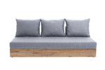 Anna 3er Mittelmodul- rec.Teakholz 200x80 inkl. Premium Kissen nature grey