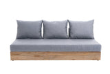 Anna 3er Mittelmodul- rec.Teakholz 200x80 inkl. Premium Kissen nature grey