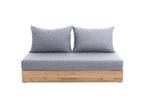 Anna 2er Mittelmodul - rec.Teakholz 160x80 inkl. Premium Kissen nature grey