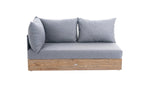 Anna 2er Seitenmodul links/rechts - rec.Teakholz 160x80 inkl. Premium Kissen nature grey