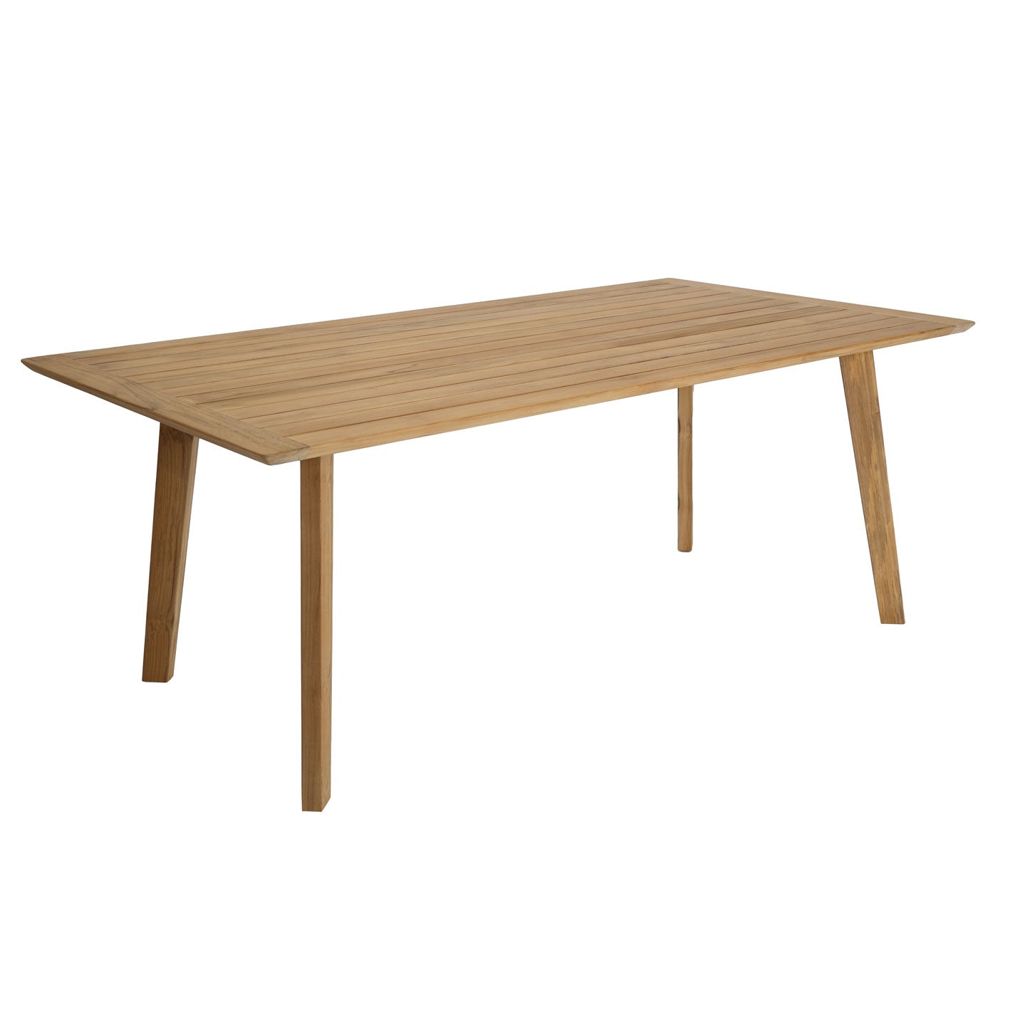 Baxter Esstisch mit Teakholzplatte Schweizerkante 220 x 100 cm