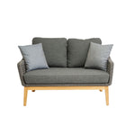 Carla 2er Lounge Sofa Teak/Rope inkl. Kissen