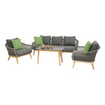 Carla 3er Lounge Sofa Teak/Rope inkl. Kissen