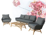 Carmen 3er Lounge Sofa Teak/Rope inkl. Kissen