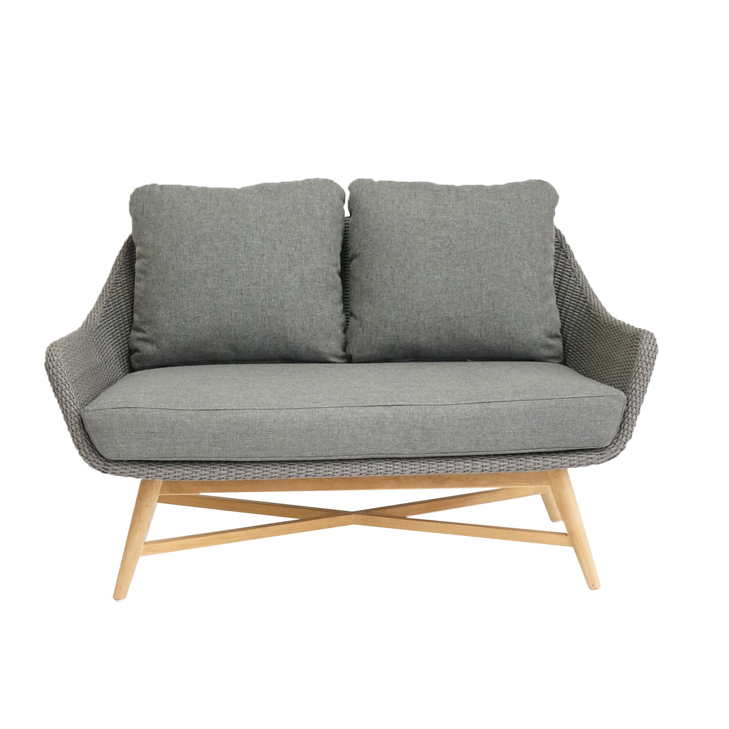 Carmen 2er Lounge Sofa Teak/Rope inkl. Kissen
