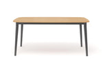 CHARLIE Esstisch Alu anthrazit mit Teakholzplatte 170 x 100