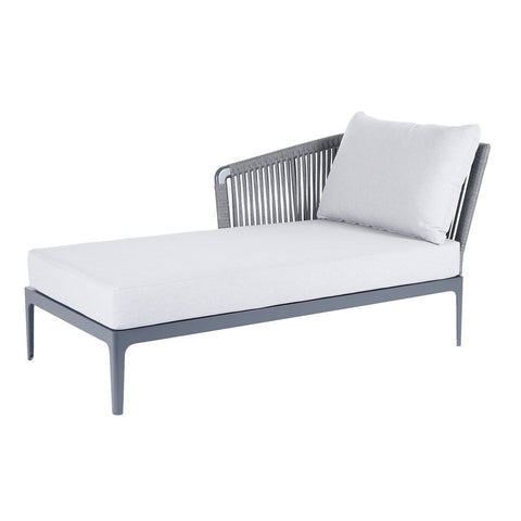 Cord Lounge Chaiselongue links, Alu anthrazit inkl. Standard Kissen