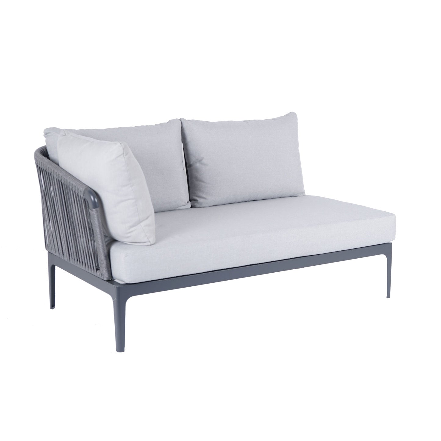 Cord Lounge Linksmodul, Alu anthrazit inkl. Standard Kissen
