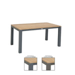 Corus Ausziehtisch 160/210x90 Alu taupe/Teak