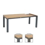 Corus Ausziehtisch 160/210x90 Alu taupe/Teak