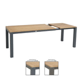Corus Ausziehtisch 160/210x90 Alu taupe/Teak