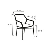 Faro Stapelsessel, Alu anthrazit, sling taupe