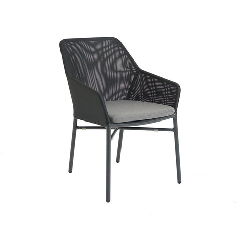 Faro Stapelsessel, Alu anthrazit, Batyline black
