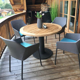 Faro Stapelsessel, Alu anthrazit, sling taupe