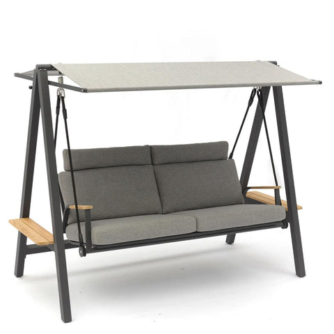 Free Hollywoodschaukel Aluminium mit Teak