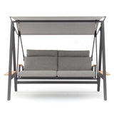 Free Hollywoodschaukel Aluminium mit Teak