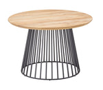 GRID Loungetisch Ø 90x30 cm Alu antracite / Teak new